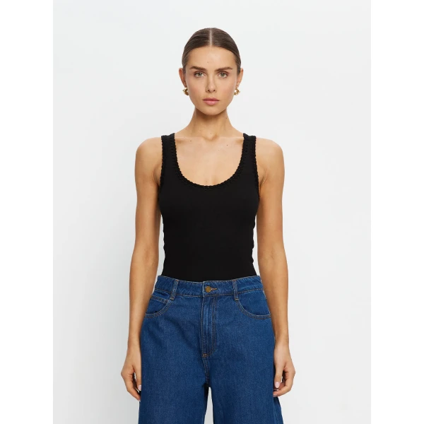 Kivari Tallulah Scoop Tank in Black Top, view 2