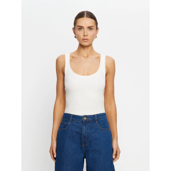Kivari Tallulah Scoop Tank in Ivory Top, view 2