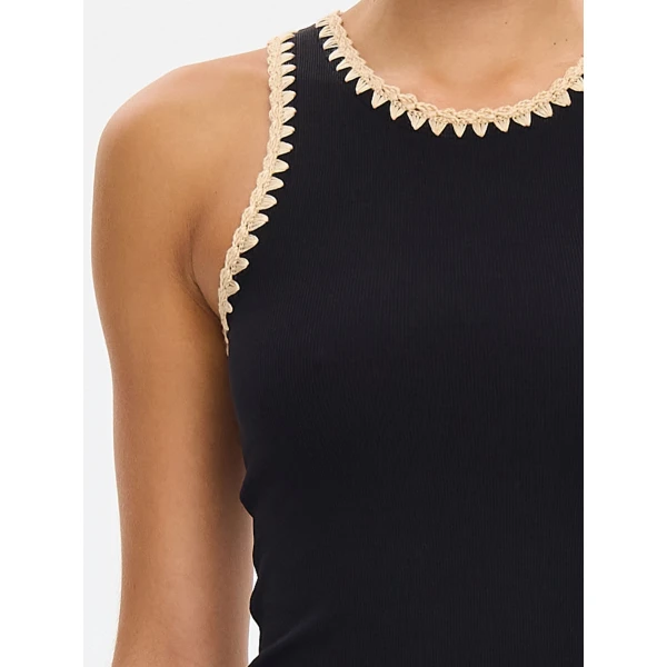 Kivari Tallulah Spliced Tank in Black Cream Top, view 5