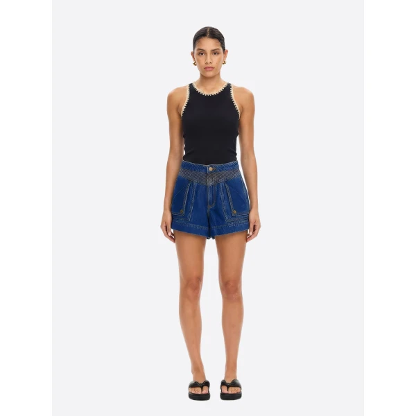 Kivari Tallulah Spliced Tank in Black Cream Top, view 6