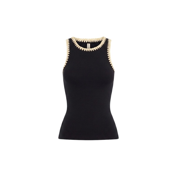 Kivari Tallulah Spliced Tank in Black Cream Top