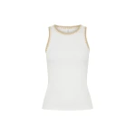 Kivari Tallulah Spliced Tank in Ivory Tan Top