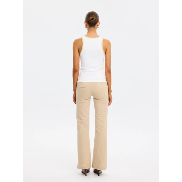 Kivari Tallulah Spliced Tank in Ivory Tan Top, view 5