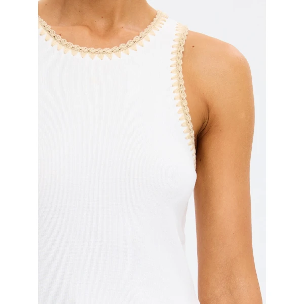 Kivari Tallulah Spliced Tank in Ivory Tan Top, view 6