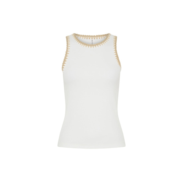 Kivari Tallulah Spliced Tank in Ivory Tan Top