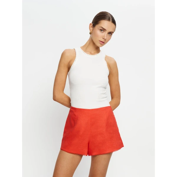 Kivari Tara Shorts in Red, view 2