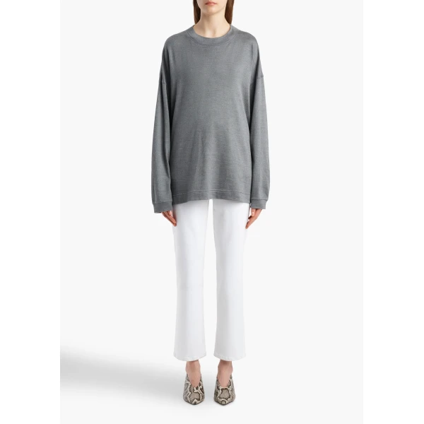 Khaite Abigail Stretch Jean in White, view 2