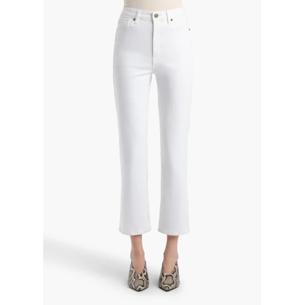 Khaite Abigail Stretch Jean in White, view 3