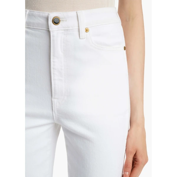 Khaite Abigail Stretch Jean in White, view 5