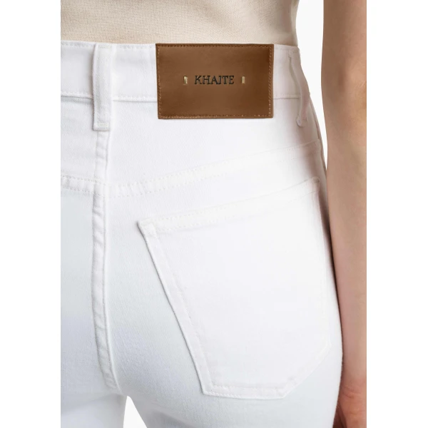 Khaite Abigail Stretch Jean in White, view 6
