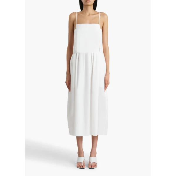 Khaite Adira Dress in Chalk, view 3