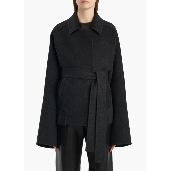 Khaite Alder Jacket in Charcoal Wool, view 3
