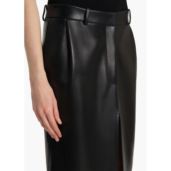 Khaite Anden Skirt in Black Leather, view 5