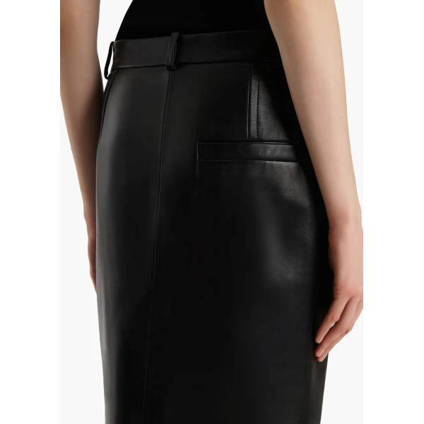 Khaite Anden Skirt in Black Leather, view 6