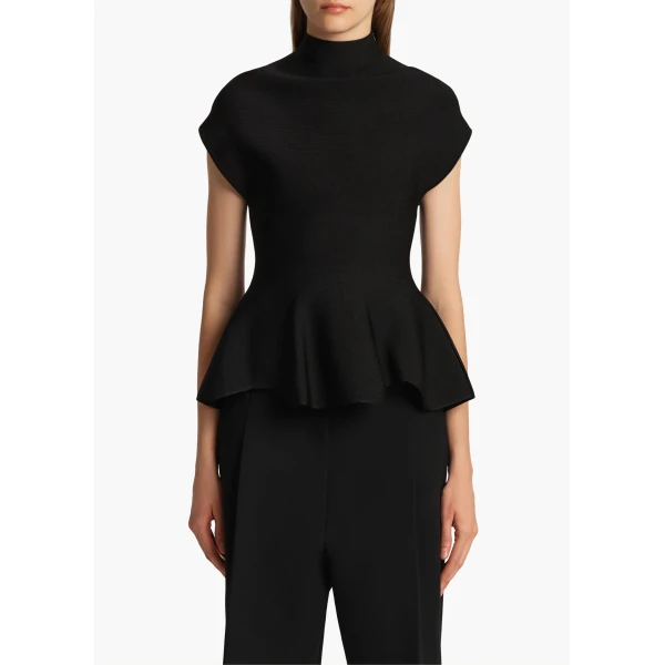 Khaite Andra Top in Black, view 3