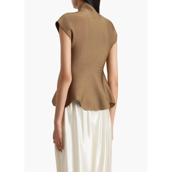 Khaite Andra Top in Carob, view 4