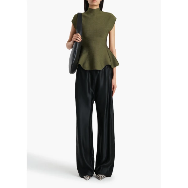 Khaite Andra Top in Olive, view 2