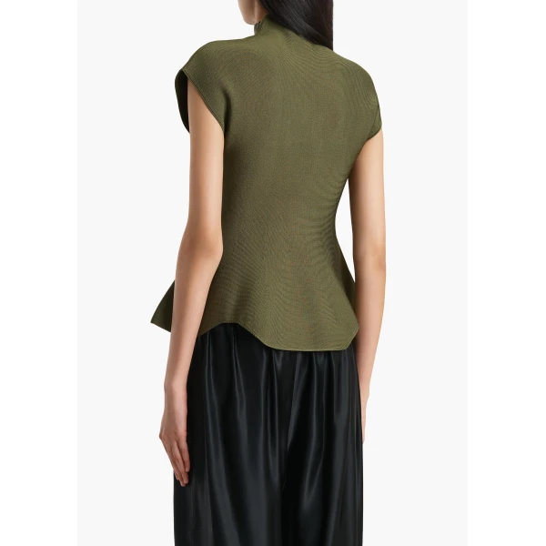 Khaite Andra Top in Olive, view 4