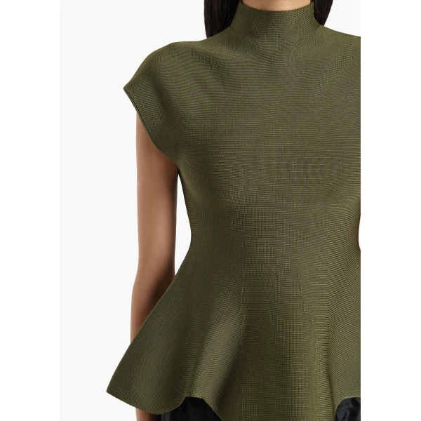 Khaite Andra Top in Olive, view 5
