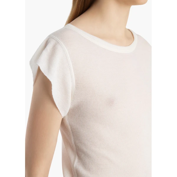 Khaite Angel Top in Chalk Cashmere Jersey, view 5