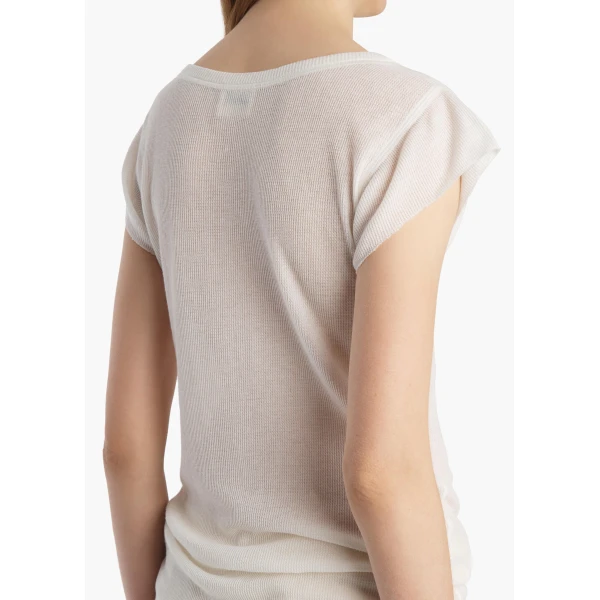 Khaite Angel Top in Chalk Cashmere Jersey, view 6