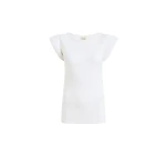Khaite Angel Top in Chalk Cashmere Jersey
