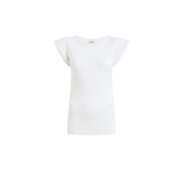 Khaite Angel Top in Chalk Cashmere Jersey