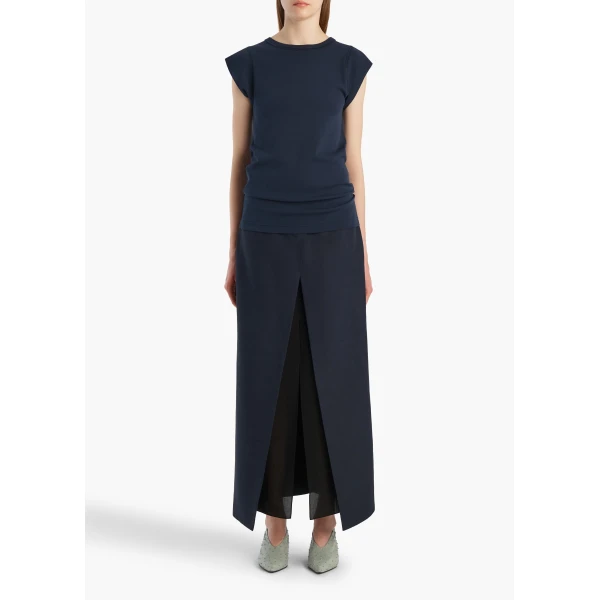 Khaite Angel Top in Dark Navy, view 2