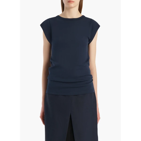 Khaite Angel Top in Dark Navy, view 3