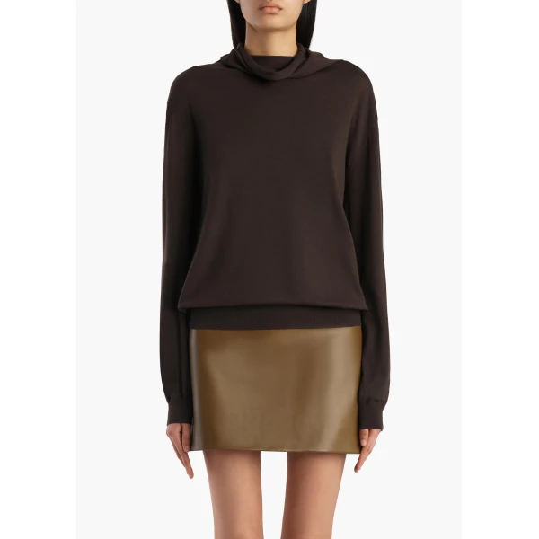 Khaite Annette Sweater in Espresso, view 3
