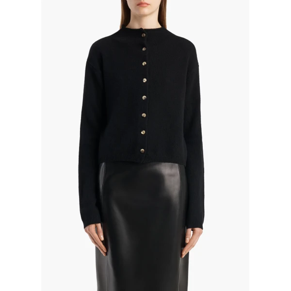 Khaite Annora Cardigan in Black, view 3