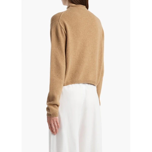 Khaite Annora Cardigan in Camel, view 4