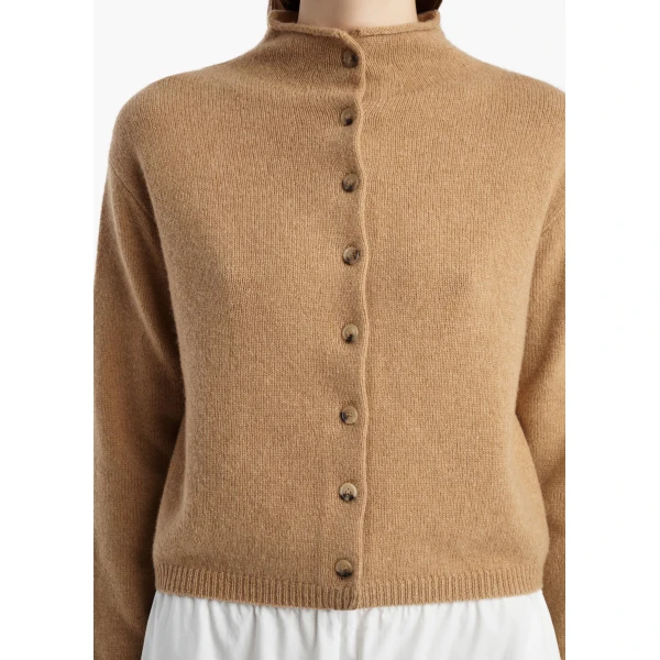 Khaite Annora Cardigan in Camel, view 5