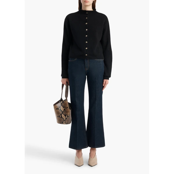Khaite Annora Cardigan in Midnight Navy, view 2
