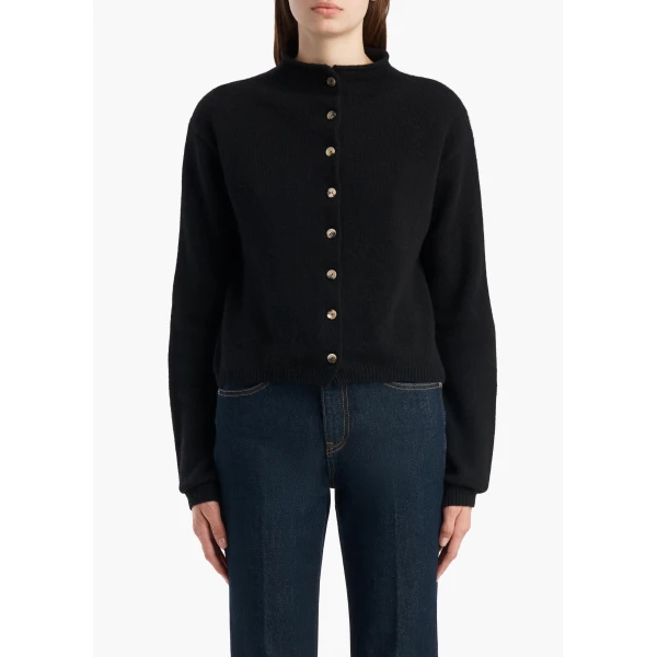 Khaite Annora Cardigan in Midnight Navy, view 3