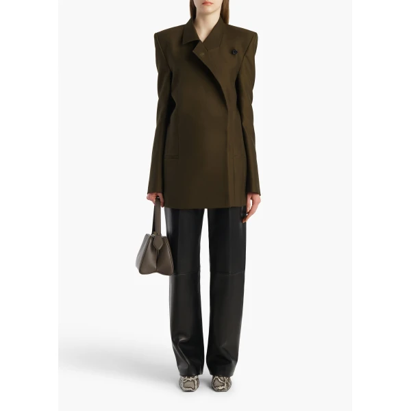 Khaite Armair Jacket in Dark Olive, view 2