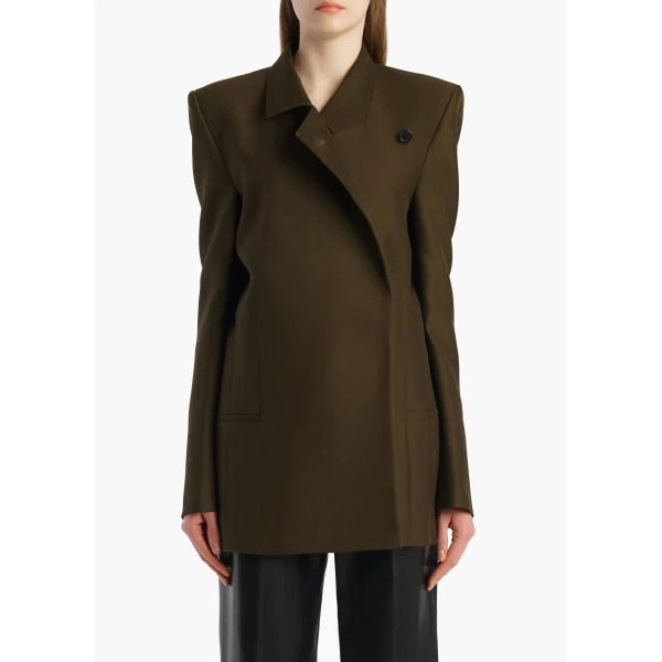Khaite Armair Jacket in Dark Olive, view 3