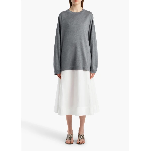 Khaite Artin Skirt in Chalk, view 2