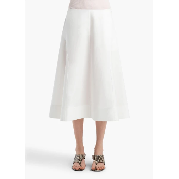 Khaite Artin Skirt in Chalk, view 3