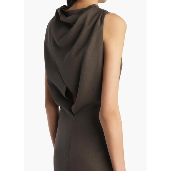 Khaite Astor Dress in Clove, view 5