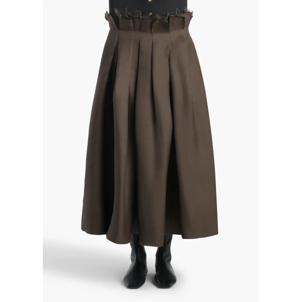 Khaite Astrid Skirt in Clove, view 3