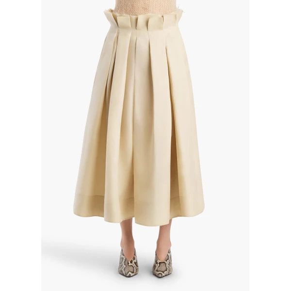 Khaite Astrid Skirt in Ivory Glow, view 3