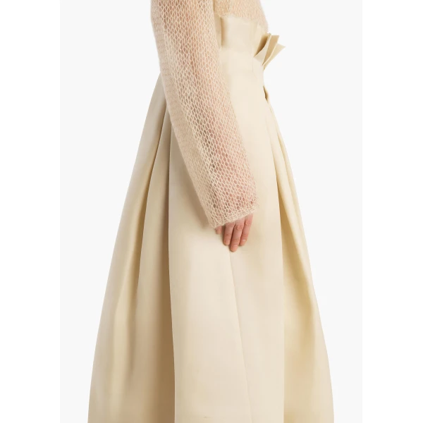 Khaite Astrid Skirt in Ivory Glow, view 5