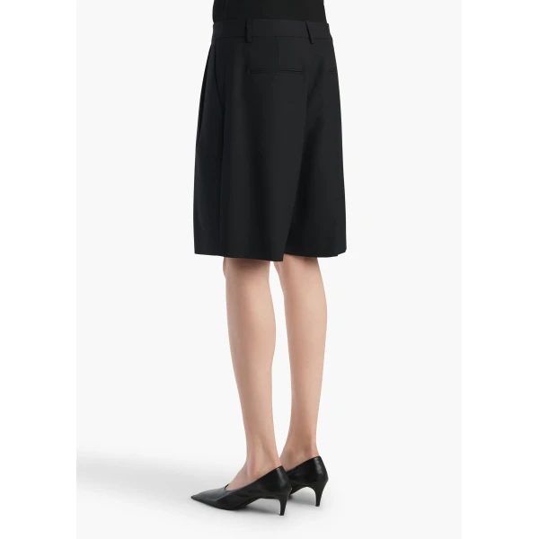 Khaite Auggie Short in Black Wool, view 4