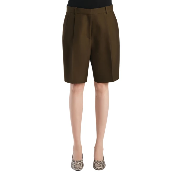 Khaite Auggie Short in Dark Olive, view 3