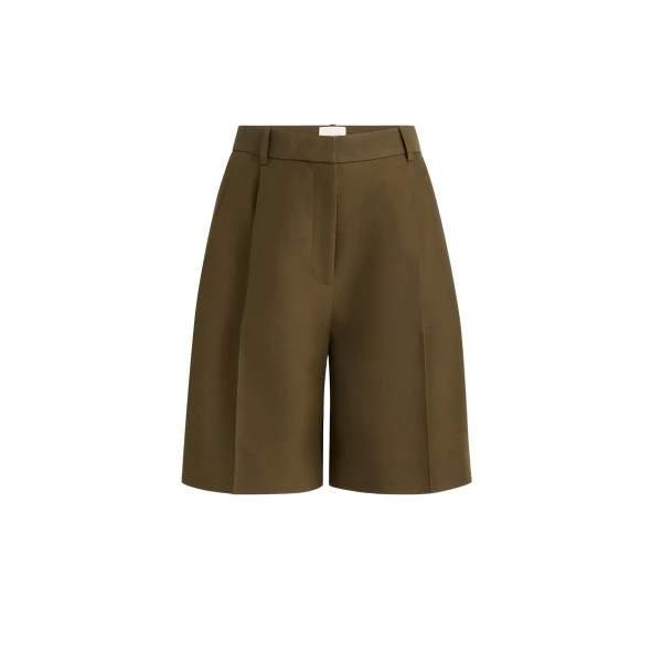 Khaite Auggie Short in Dark Olive