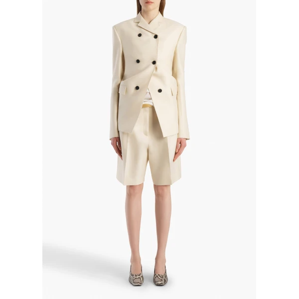 Khaite Auggie Short in Ivory Glow, view 3