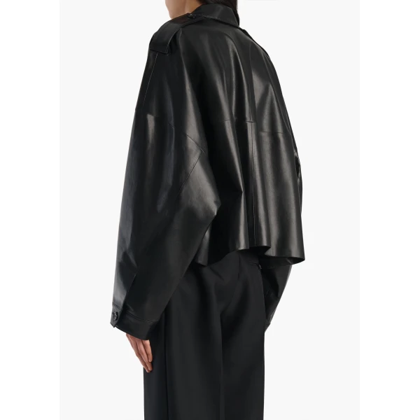 Khaite Bodine Top in Black Leather, view 4