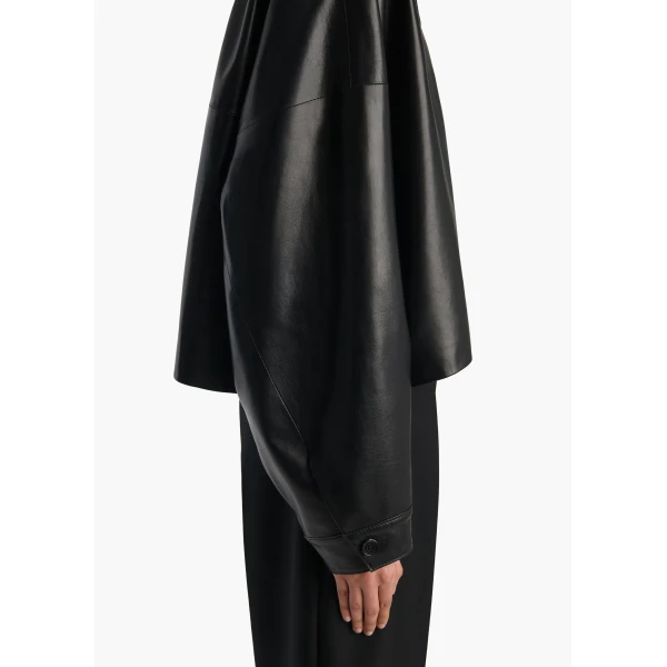 Khaite Bodine Top in Black Leather, view 6