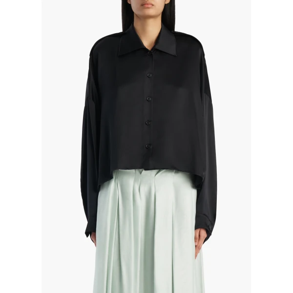 Khaite Bodine Top in Black Silk, view 3